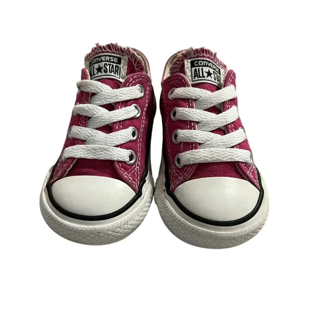 Converse All-Star Sz 5 Dark Pink Canvas Sneakers Shoes
